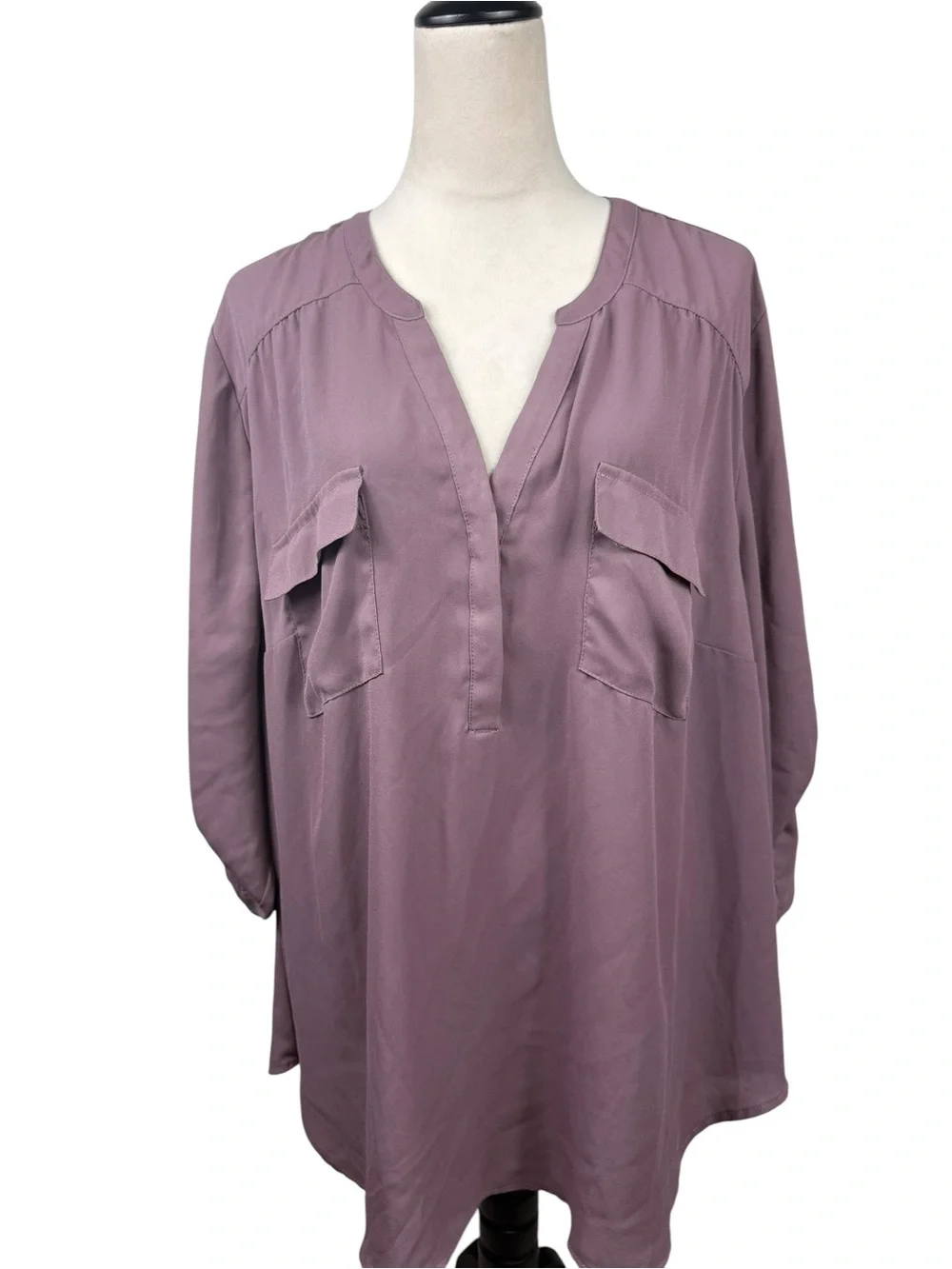 torrid Harper Mauve V-Neck Tunic with Pockets size 3-3X/22-24